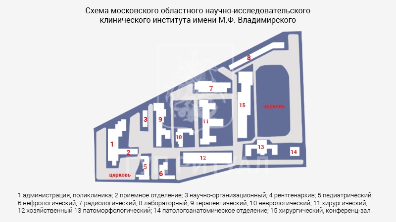 Схема морга МОНИКИ им. М.Ф. Владимирского