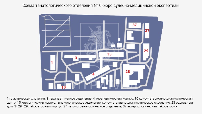 Схема морга СМЭ №6