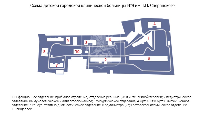 Схема морга детской городской клинической больницы № 9 им. Г.Н. Сперанского